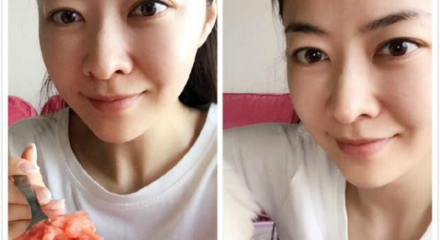 熊黛林吃西瓜晒素颜美照 馋死旁边的狗狗了