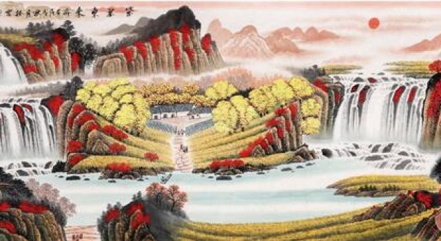 家居装饰画挂什么画,手绘山水画提升家居旺风水