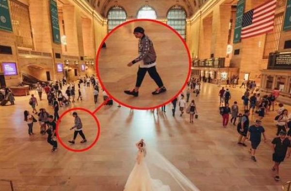 婚纱照拍到周杰伦 新娘子真是太幸运了！