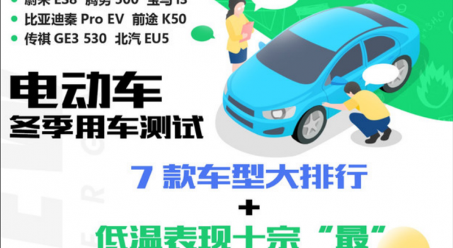 实测大排行 电动车冬季用车大揭秘 腾势500最持久！