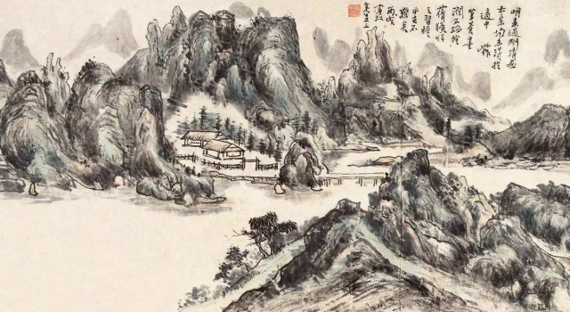 现代国画家黄宾虹 积墨表现技法突出的山水画一代宗师