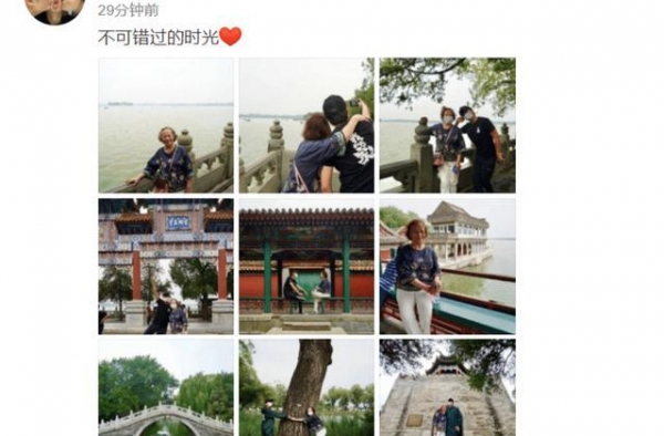 邓超带妈妈游颐和园，在妈妈面前撒娇卖萌，儿子等等背影抢镜