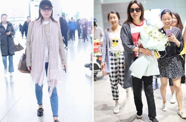 48岁闫妮气质出众，牛仔外套配休闲裤素颜也很美，这状态羡慕了