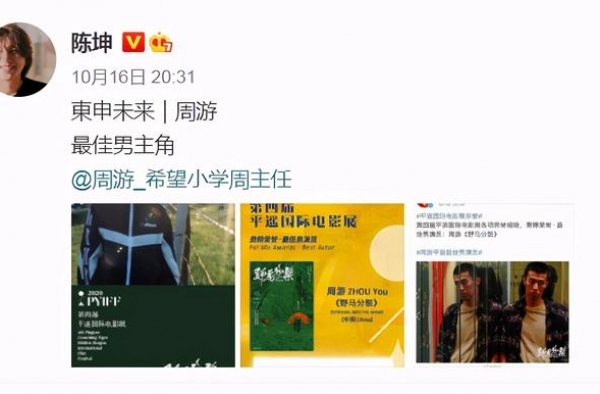 陈坤周迅公司小鲜肉：倪大红“作精老爹”海一天“坏人”周游影帝