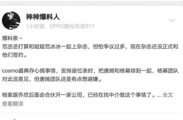 网曝范冰冰将与亲弟合体登上《T》杂志1月刊，你怎么看？