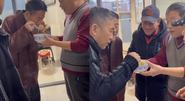 杨少华父子五个喝一碗汤，眼神被指偏心杨议，看不上大儿子说相声